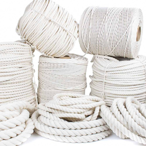 100% Tự Nhiên Trắng Bông Sợi Dây Thừng 3-Sợi Xoắn Sợi Mềm Cho Tự Làm Bện - Product Image 1