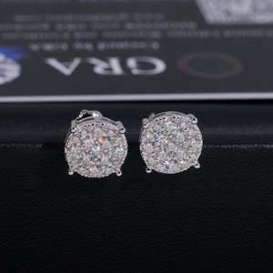 Pendientes <span class=keywords><strong>de</strong></span> Moissanita VVS que Pasan <span class=keywords><strong>la</strong></span> Prueba del Diamante, Plata <span class=keywords><strong>de</strong></span> Ley 925, para <span class=keywords><strong>Hombre</strong></span> y Mujer, con Incrustaciones <span class=keywords><strong>de</strong></span> Moissanita - Product Image 3