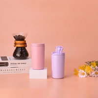 Mug de voyage réutilisable classique en acier inoxydable, tasse à café isotherme sous vide 2-en-1 avec couvercle rabattable pour le bureau, les trajets et l'extérieur – Fournisseur