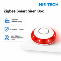 Zigbee3.0 Sensor Keamanan Alarm Strobo Sirene Pintar Nirkabel, Daya Tahan Baterai 10 Tahun, Jangkauan 80 Kaki, Berfungsi dengan Alexa Home Assistant