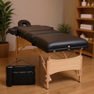 Mesa de Masaje Plegable de 3.9 Pulgadas de Grosor, Cama de Masaje Corporal Negra con Estuche de Transporte - Product Image 2