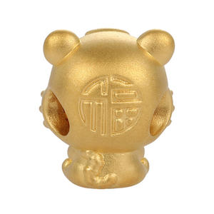 Bracelet perlé en forme de tigre de luxe haut de gamme sculpté en or véritable pour Pan Charm Creative Jewelry Findings & Components - Product Image 3