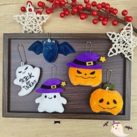 Peluches d'Halloween : Chauve-souris volante, Chapeau de sorcière, Fantôme, Citrouilles, Squelette, Porte-clés d'Halloween, Décoration en peluche