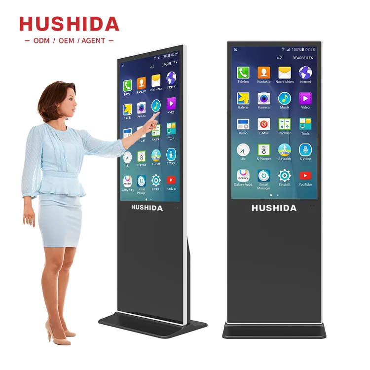 43"49"55"65"75"inch commercial indoor floor stand lcd WiFi android touch screen digital signage kiosk display for advertising