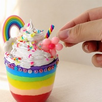 Créez votre propre mini tasse de thé aux fruits colorée, kit de crème Decoden avec fouet à crème, tasse de boisson froide d'été simulée faite à la main