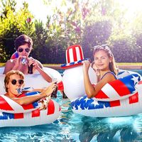 Flotteurs de piscine gonflables, anneau rouge, blanc, bleu, radeaux de piscine gonflables, fournitures pour fêtes de plage et de piscine d'été, pour le Jour de l'Indépendance