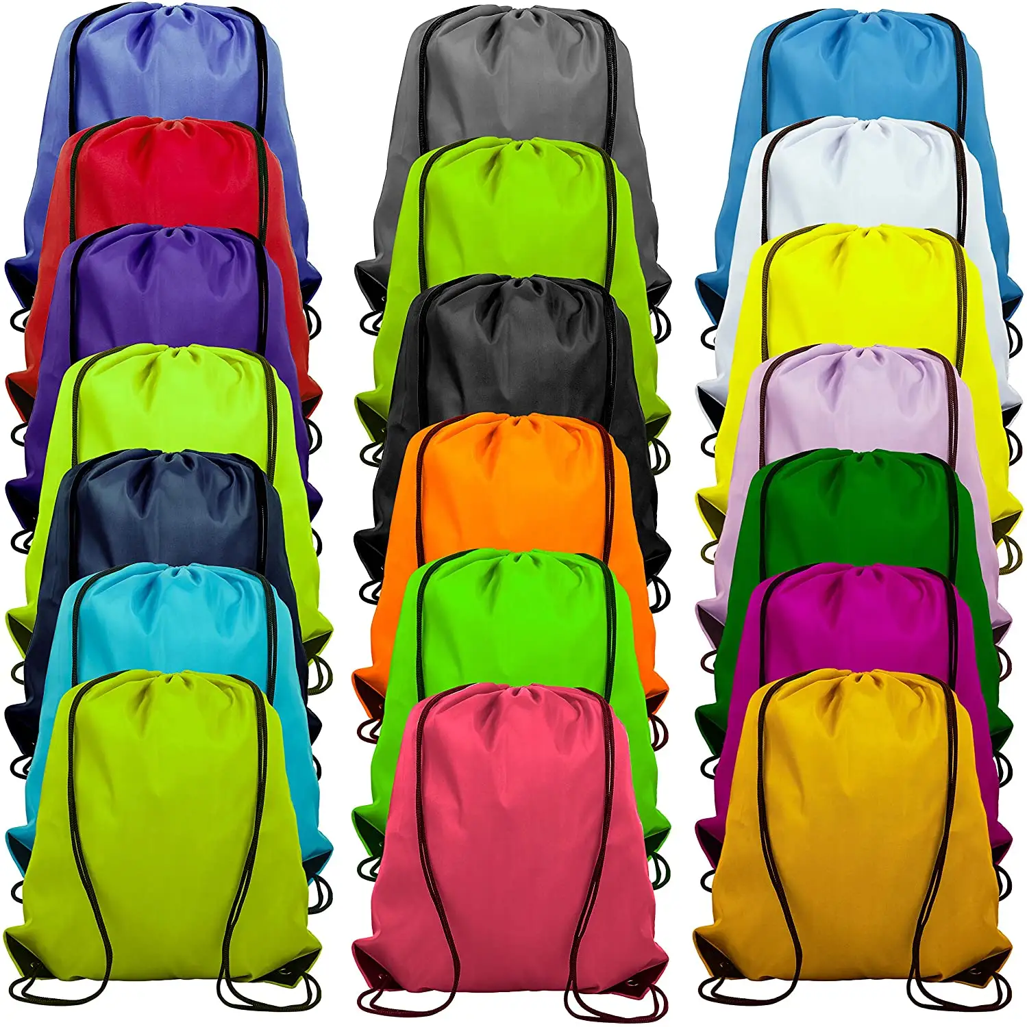 Drawstring Backpack Bags Sack Pack Cinch Tote Sport Storage Polyester Bag for Gym Traveling