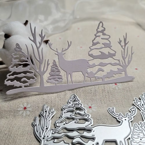 Joyeux noël décoration métal matrices de découpe pin fauve moules Scrapbook <span class=keywords><strong>Album</strong></span> artisanat cartes pochoir modèle - Product Image 2