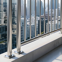 Système de balustrade en verre et acier inoxydable moderne pour balcon, escalier, appartement