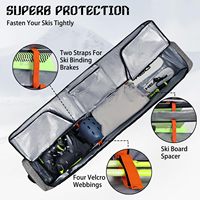 Sac de snowboard rembourré Hot Wheels pour les voyages en avion, sac à skis à roulettes, sac à neige pliable