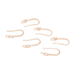U-Shaped Ear <b>Hooks</b> With Zircon 18k Gold Plated Copper DIY Jewelry Accessories For <b>Earrings</b> Making - Product Image 5