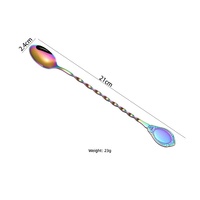 Cuillère à thé en acier inoxydable créative et Durable à Long manche, cuillère à mélanger plaquée pour café
