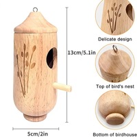 Nouvelle Offre : Nid d'oiseau en bois pour colibris – Maisonnette chaude pour la décoration de jardin, villa écologique pastorale pour oiseaux, lit pour animaux de compagnie