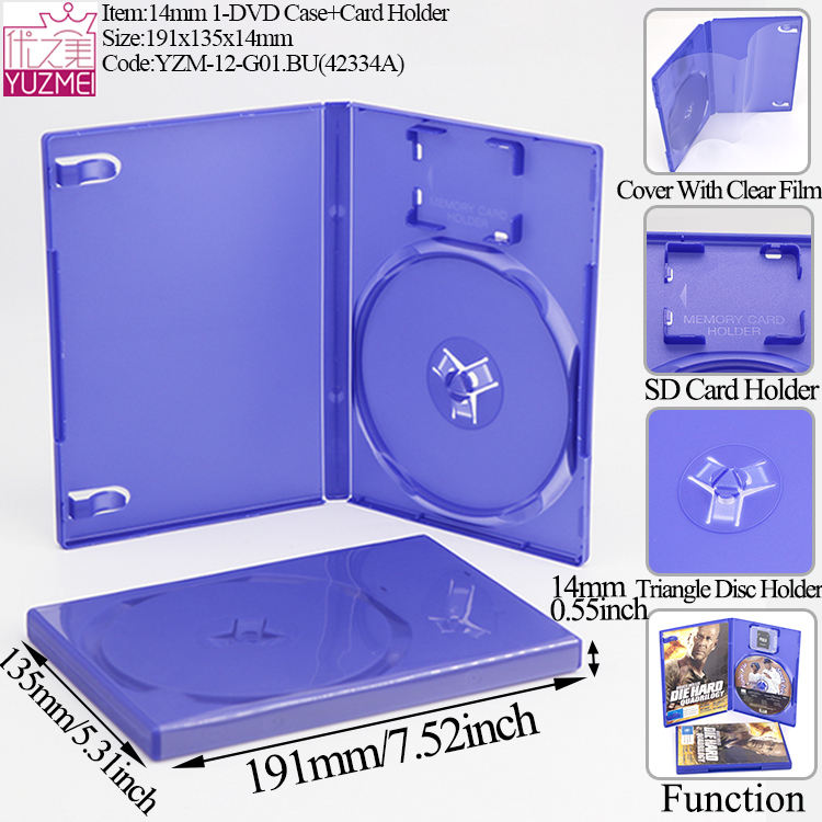 1-Étui DVD+Porte-Carte G01 - Bleu