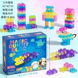 40-Piece Jelly Building <b>Blocks</b> Squishy <b>Rubber</b> Educational Toy for Children-Soft and Relieving Animals & Nature Theme - Product Image 2
