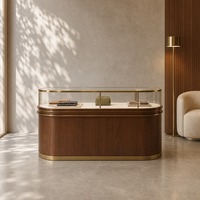 Vitrine de présentation pour bijouterie sur mesure, en bois massif, métal, verre trempé, éclairage LED, pour vente en gros de bijoux