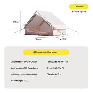 <span class=keywords><strong>Tente</strong></span> Gonflable Monobloc Commande Minimale 6,3 Mètres Carrés Prête à l'Emploi Trois Saisons à Toit Unique Porte Unique pour Camping Extérieur en Tissu Oxford - Product Image 4
