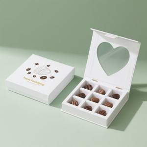 Boîte cadeau rigide en papier pour chocolat avec insert en plastique, impression numérique personnalisée avec votre logo, en forme de cœur, pour la Saint-<span class=keywords><strong>Valentin</strong></span> - Product Image 1