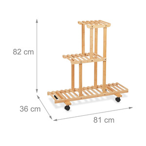 Étagère à fleurs roulantes à l'intérieur de l'étagère pour plantes étagère à fleurs avec 3 étagères et roues pour l'intérieur ou l'extérieur - Product Image 2