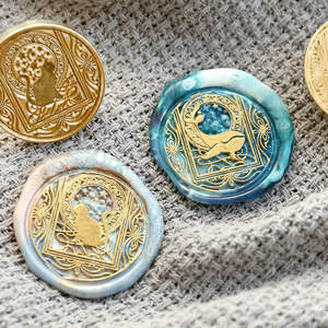 Sceau à cire personnalisable avec poignée en bois, pour cacheter des perles et faire un sceau à <span class=keywords><strong>la</strong></span> main, sur mesure, ensemble de sceau - Product Image 3