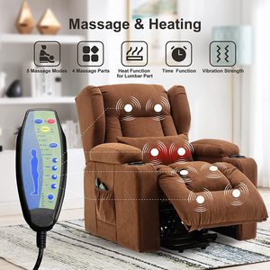 Sillones Reclinables Eléctricos para Personas Mayores con Masaje y Calefacción, Sofá Reclinable con Posición Eléctrica Infinita, Almohada Lumbar y Reposabrazos - Product Image 3