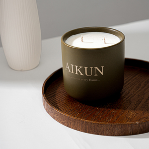 AIKUN Professional OEM Supplier Stable Production Luxury Soy Wax Long Lasting Ceramic <b>Candle</b> for Interior Decoration - Product Image 3