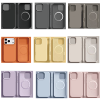 Casing Ponsel Silikon Cair untuk iPhone 15 16 17 18 Pro Max dengan Cincin Magnetik Terintegrasi, Matte, Anti Benturan, dan Lembut