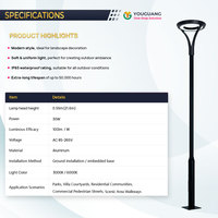 Lámpara LED Minimalista con Forma de Anillo, IP65, de Aluminio, para Jardín, 140Lm/W, para Parques Urbanos y Proyectos Inmobiliarios de Alta Gama