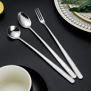 ชุดช้อนส้อมสแตนเลส A35 304 ลายตอก ทนทาน สำหรับใช้ในบ้านและโรงแรม - Product Image 4