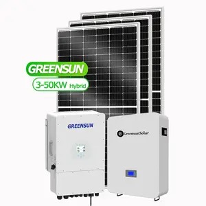 10kw 20kw 30kw Solar Home Systeem Pv Panel Set Off Grid Zonne-Energie Hybride 3 Fase Zonne-Energie Generator Met Paneel Voltooide Set