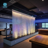Fontaine à rideau d'eau en maille de fil d'acier inoxydable personnalisée, cascade LED, écran mural, décoration intérieure et extérieure, élément aquatique décoratif