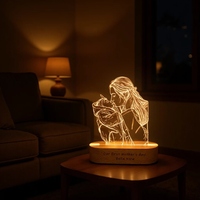Lampe de nuit décorative en acrylique personnalisée avec gravure laser photo sur mesure, cadeau de fête