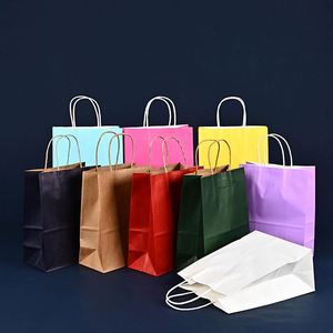 Sacs en papier kraft, sacs de courses colorés, sacs de couleur unie, sacs fourre-tout en stock de différentes tailles et couleurs - Product Image 6