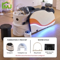 Chaise de lavage de cheveux de salon de luxe personnalisée, lit de massage électrique pour le cuir chevelier, shampooing