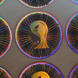 Tùy chỉnh tự dính in logo Chống giả mạo cầu vồng nhãn an ninh Laser bạc vòng tròn an toàn con dấu 3D Hologram lá dán - Product Image 5