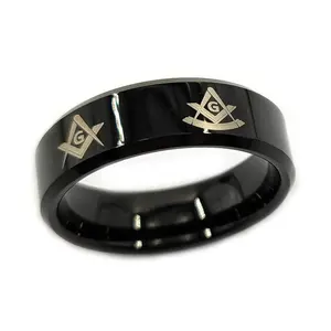 Mason gifts masonic tungsten ring customized logo freemason ring make your own logo ring