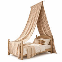 Moustiquaire de lit triangulaire en coton pour enfants, à suspendre au plafond, rideau de lit de nurserie solide, longueur de chute de 245 cm, toutes saisons, pour chambre d'enfant