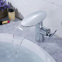 Robinet de lavabo cascade ovale rond chromé à poignée unique, à poser sur le comptoir, fournisseur d'usine