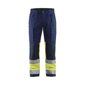 BLAKLADER - 155118118933D84 Pantalón Hi-Vis Stretch Azul marino/Amarillo-EAN 7330509863091 ROPA DE TRABAJO DE LA HI-VIS - Product Image 1