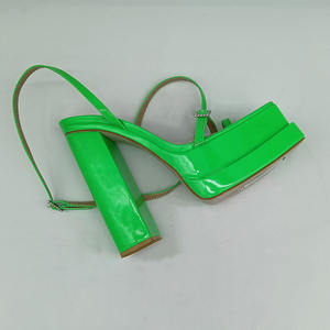 Sandalias de plataforma gruesa <span class=keywords><strong>para</strong></span> mujer, zapatos de tacón alto con punta abierta cuadrada, color verde, <span class=keywords><strong>2022</strong></span> - Product Image 6