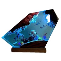 Lampe en résine pour dropshipping, modèle 3D Pieuvre Plongeur, Ornement artistique, Lampe de bureau créative, Veilleuse de chevet avec télécommande et RGB à intensité variable