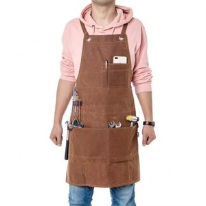 Échantillon gratuit : Tablier de charpentier robuste pour hommes et femmes, tablier à outils en toile cirée imperméable, idéal pour la cuisine, le jardin, la poterie - Product Image 1