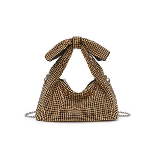 Sac de soirée pour femme en strass et cristaux, avec rabat et chaîne, léger et portable, idéal pour les dîners et les mariages - Product Image 6