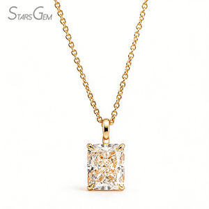 Collar con Colgante de Diamante de Laboratorio de Corte Radiante de 1.0ct, Oro Sólido de 14k, Joyería Fina Starsgem - Product Image 1