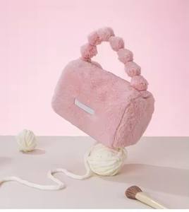 THK0417 Vente à Chaud Mini Trousse de Maquillage Multifonctionnelle Organisateur de Bijoux Petit Sac à Main en Peluche Doux Solide ColorCadeaux Sac - Product Image 2