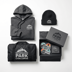 Caja de Regalo Personalizada para Parque de Snowboard con Sudadera con Capucha, Gorro, Pegatinas Impermeables, Bolsa para Tabla de Snowboard y Pin Metálico - Product Image 1