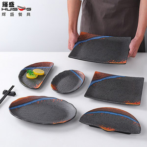 Creative <b>melamine</b> <b>plates</b>, serving dishes, square <b>plates</b>, oval fish <b>plates</b>, fan-shaped <b>plates</b>, commercial restaurant/hotel/hot - Product Image 2