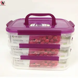 3 compartment airproof plastic food container 1.75L