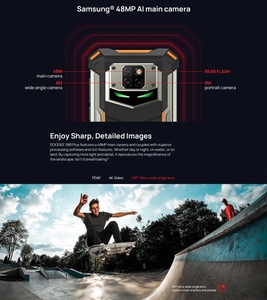 โทรศัพท์มือถือรุ่นใหม่ <span class=keywords><strong>DOOGEE</strong></span> <span class=keywords><strong>S88</strong></span> <span class=keywords><strong>Plus</strong></span> โทรศัพท์มือถือที่ทนทาน ความจุ 8GB+128GB ชาร์จไร้สาย สีส้ม ระบบปฏิบัติการ Android 10.0 - Product Image 4