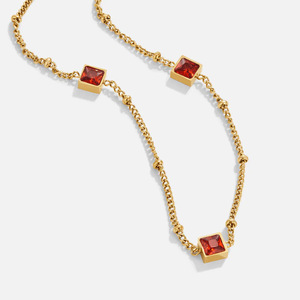 قلادة خانقة مخصصة من LUCKYJIU مقاومة للماء وعدم التلف، مطلية بالذهب عيار 18 قيراط من الفولاذ المقاوم للصدأ مع كريستال أحمر للنساء - Product Image 1